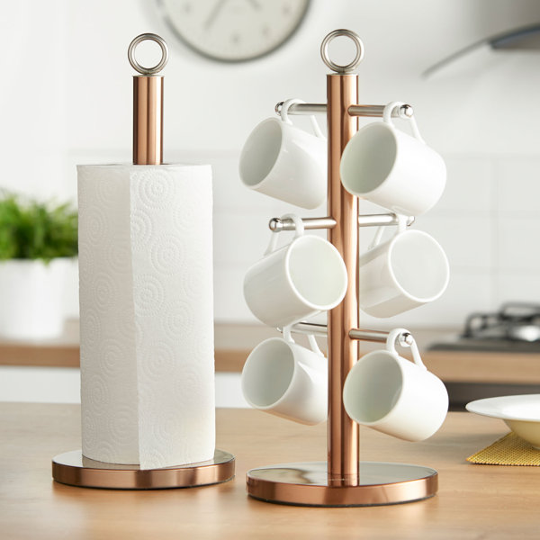 VonShef 2 Piece Mug Tree and Kitchen Roll Holder Set & Reviews